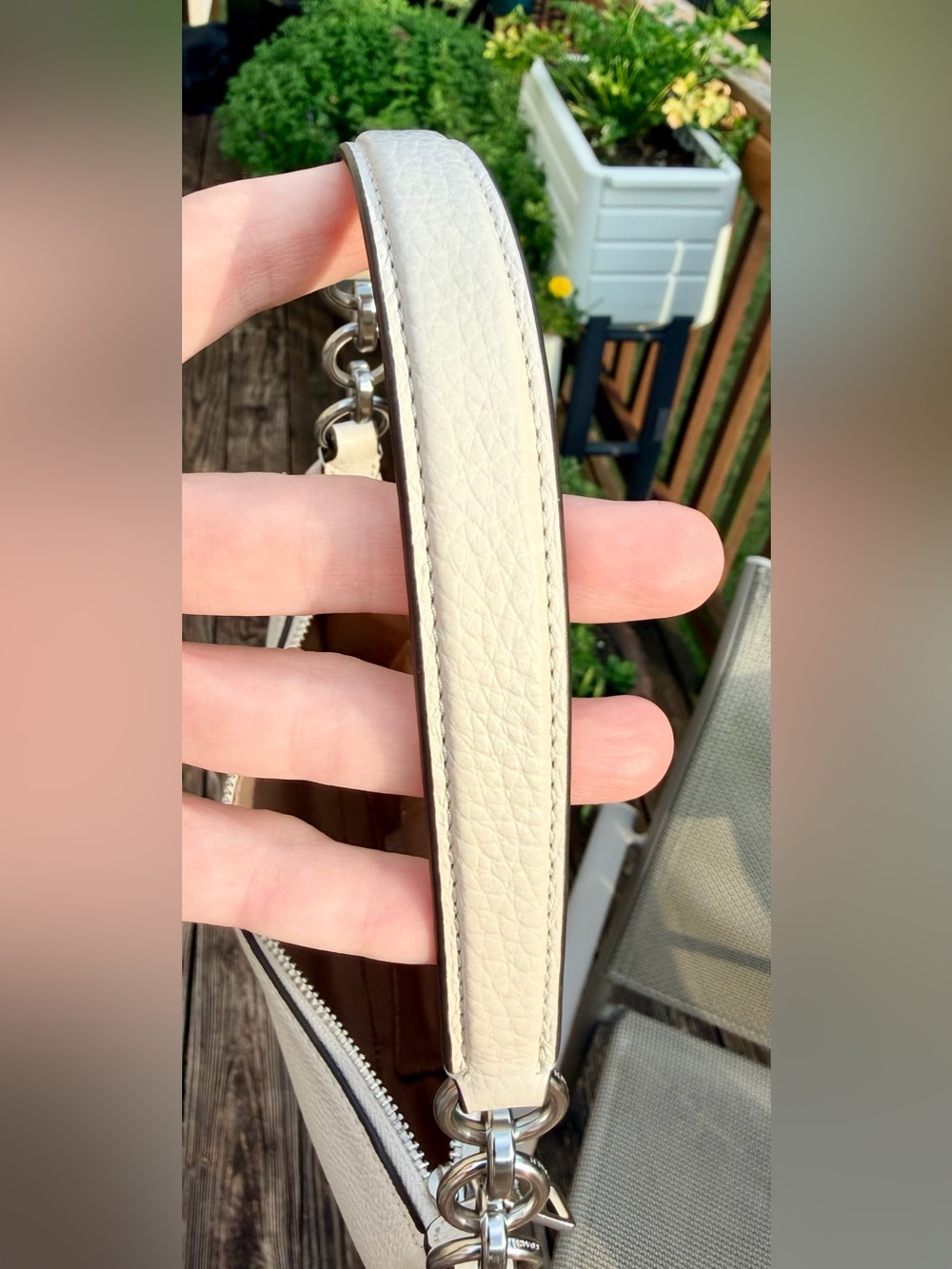 Coach Mini Payton Chalk White Pebble Leather Shoulder Bag - Picture 9 of 10